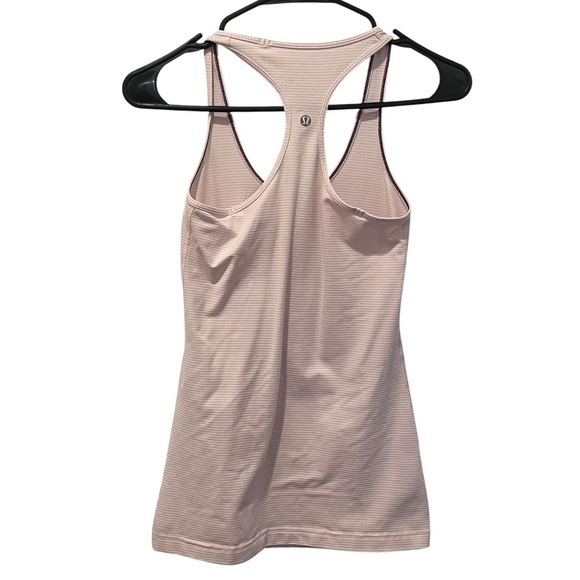 Lululemon Pink & White Striped swiftly tech tank top size 2 yoga workout gym - Picture 2 of 6